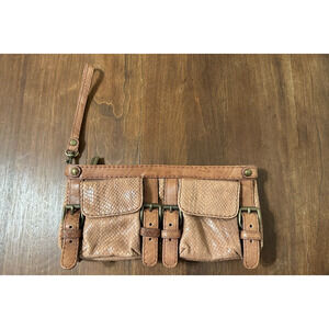 Kooba Wristlet Brown Leather Wallet Great Condition